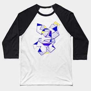 Geometric abstract art blue futuristic Baseball T-Shirt